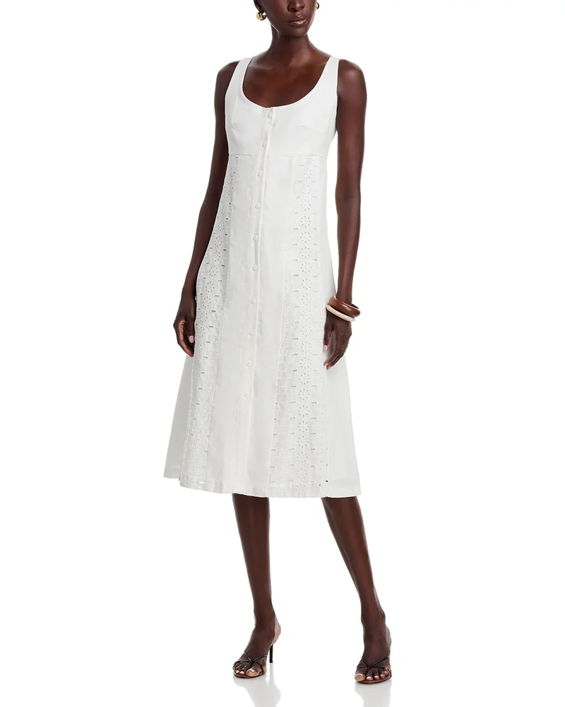 Linen Cotton Sleeveless Midi Dress