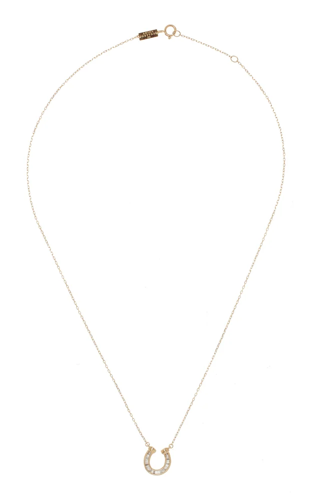 Horseshoe 14K Yellow Gold Diamond Necklace