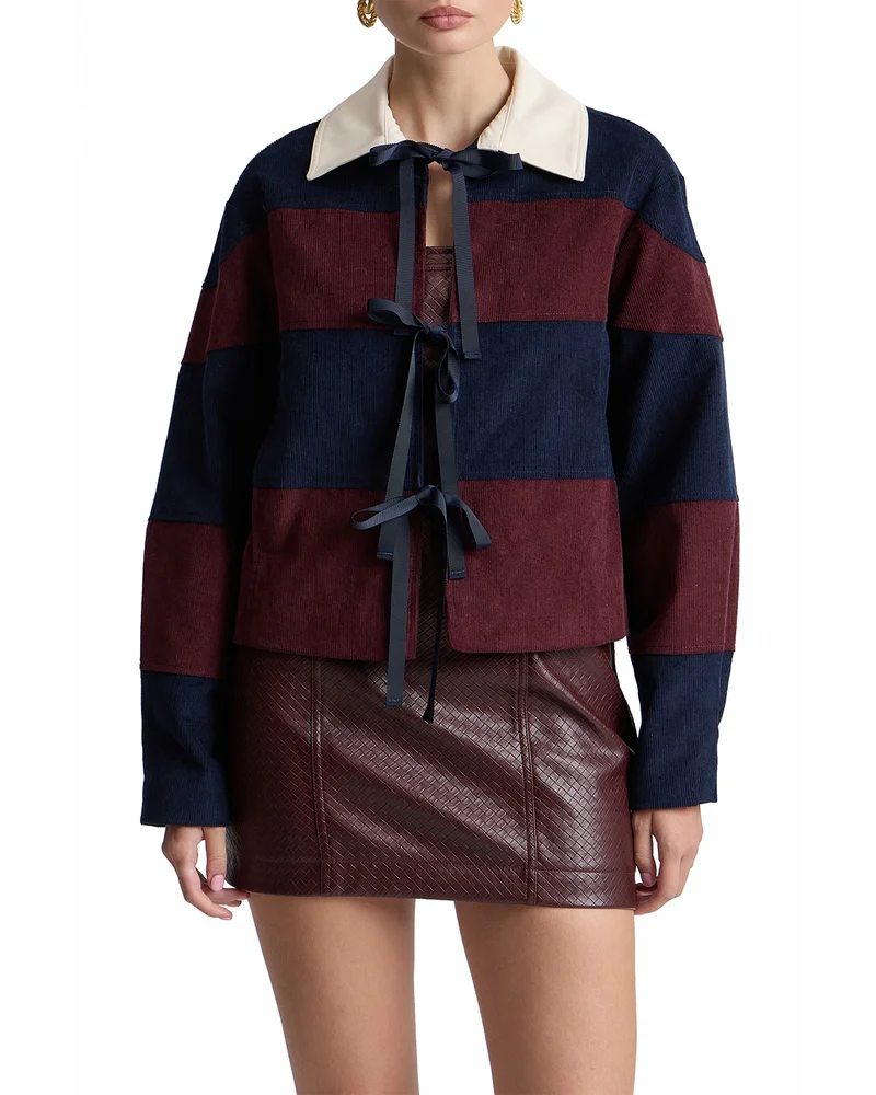 Tie Front Corduroy Jacket