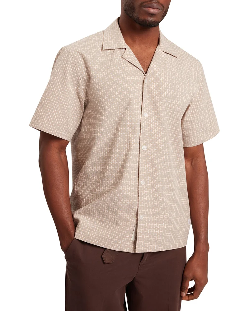 Merrik Geo Textured Relaxed Fit Camp Shirt