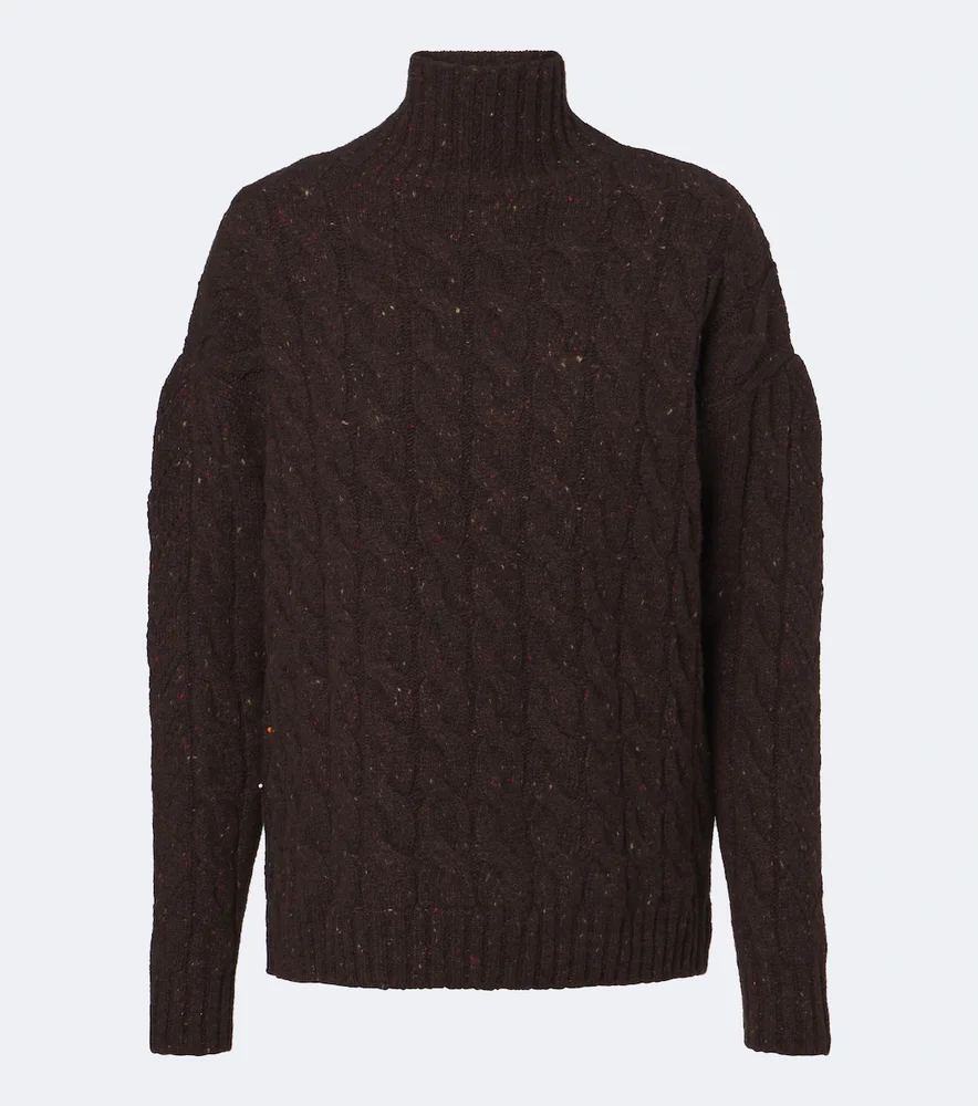Cable-knit wool and cashmere-blend sweater