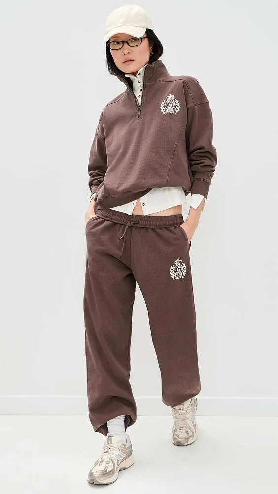 NY Crest Embroidered Wide Sweatpants