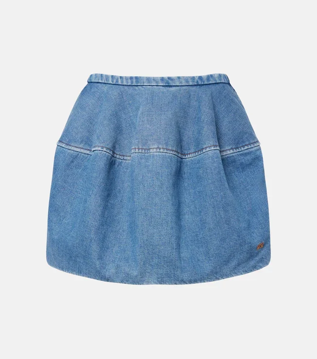 Double L denim miniskirt