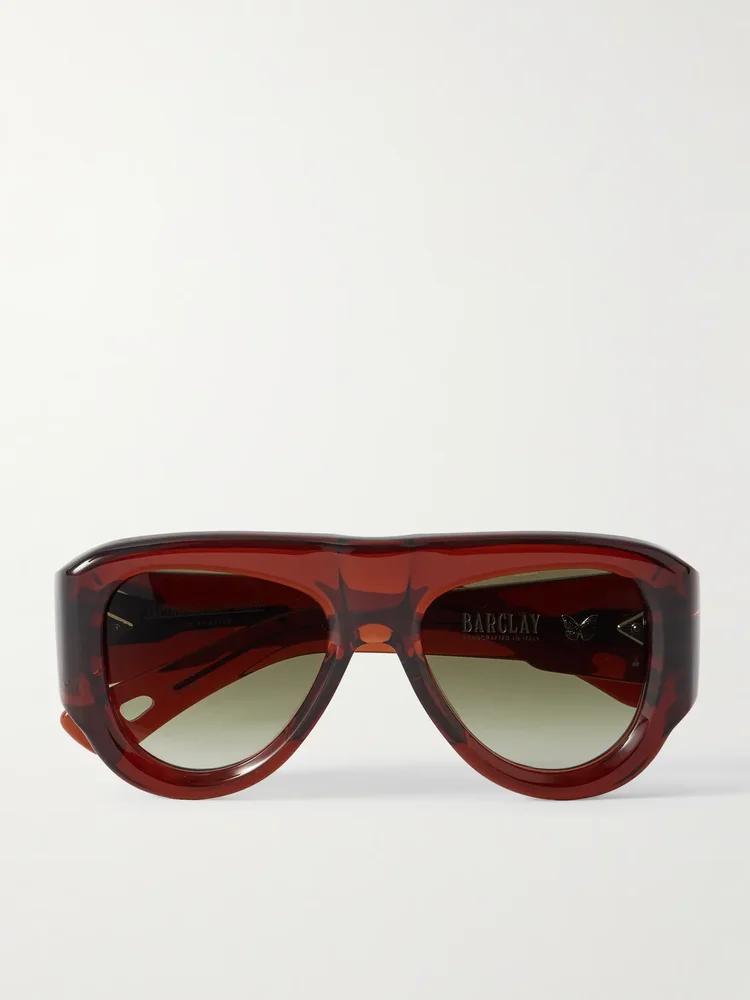 Barclay aviator-style acetate sunglasses