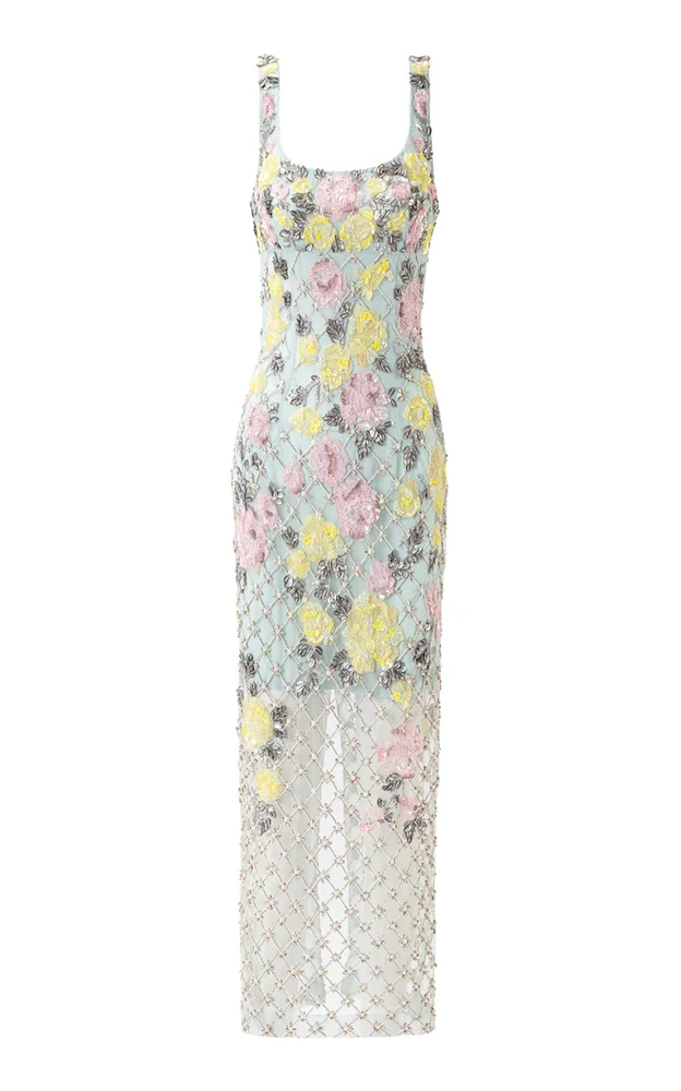 Celeste Jardin Embroidered Midi Dress