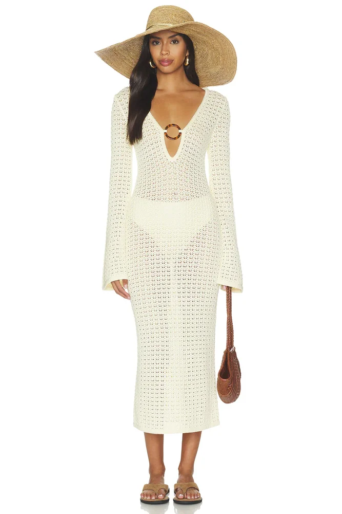 Averi Pointelle Midi Dress
