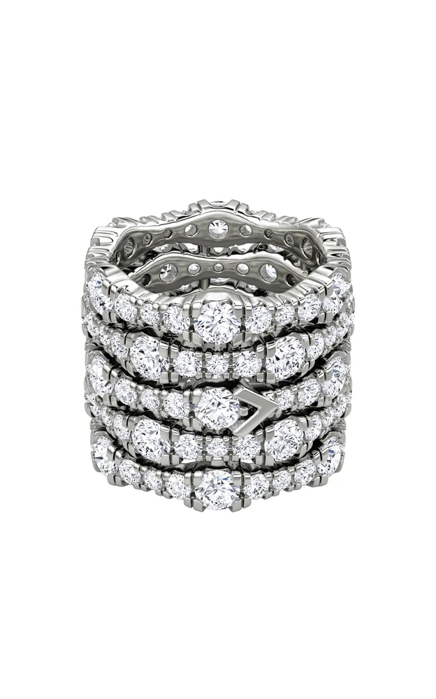 14K White Gold Lab-Grown Diamond Pavé Ring