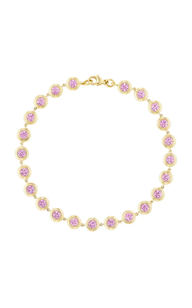 Double Bubble 18K Yellow Gold Sapphire Tennis Bracelet