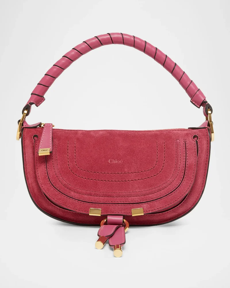 Marcie Mini Saddle Crossbody Bag in Suede