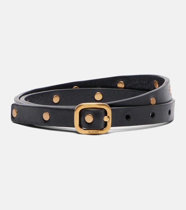 Studded leather belt