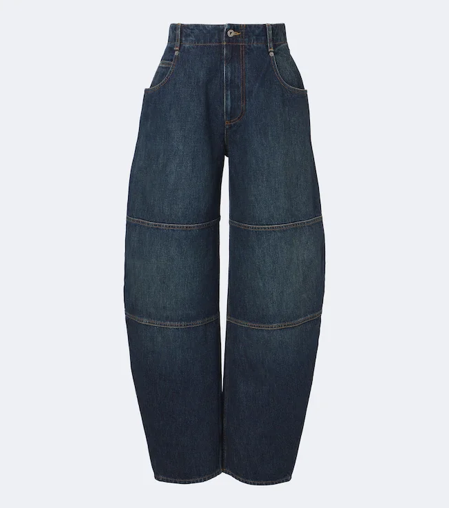 Faded barrel-leg jeans