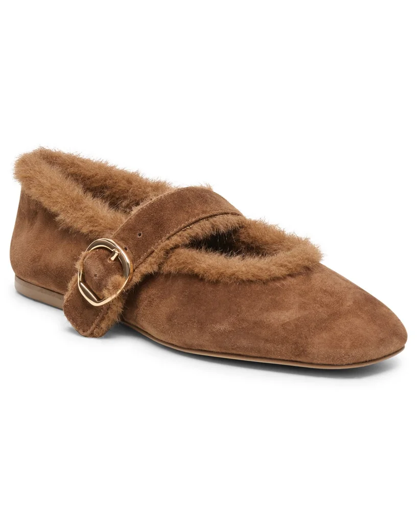 Mella Plush Buckle Mary Jane Flats