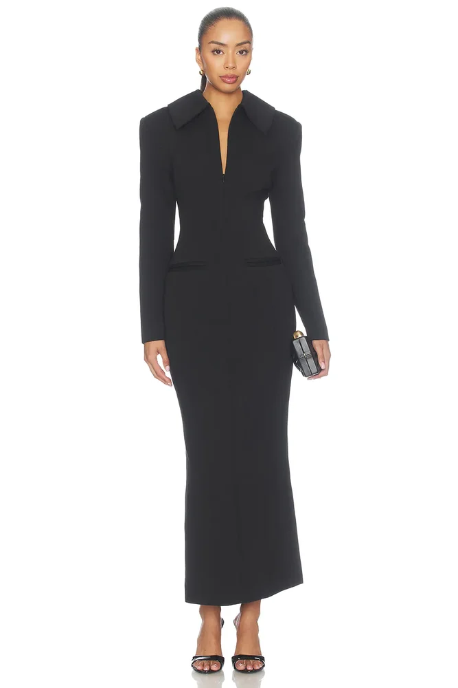 Zip Detail Midi Dress
