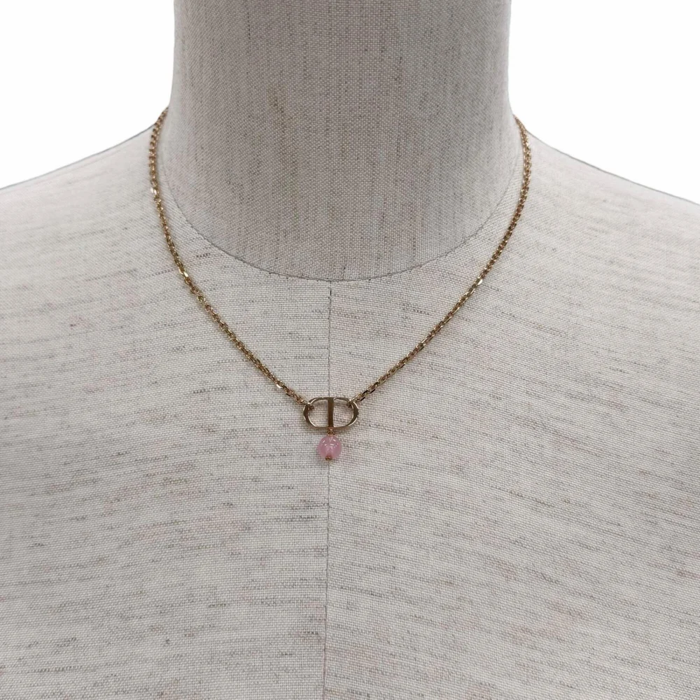 Pre-Owned Petit CD Pendant Necklace Rose Gold With Diamond