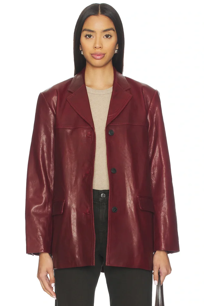 Aroa Leather Blazer Jacket