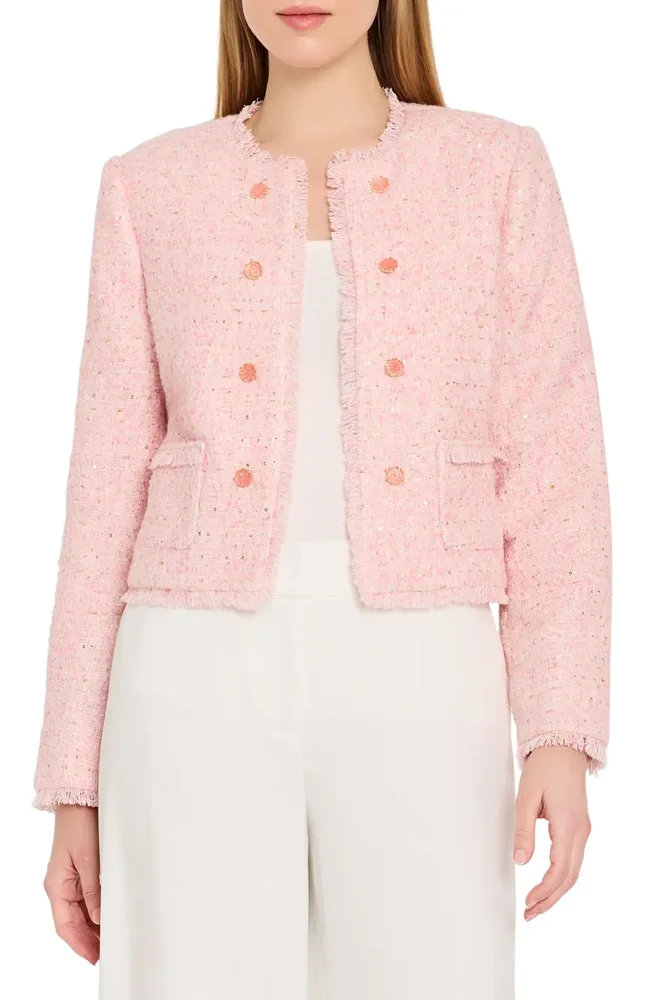 Metallic Bouclé Crop Jacket