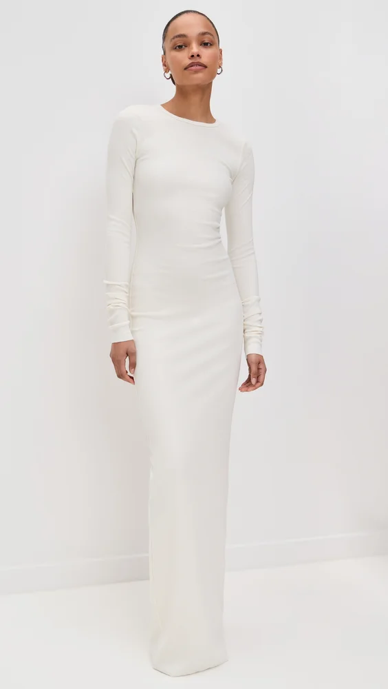 Long Sleeve Crew Neck Maxi Dress
