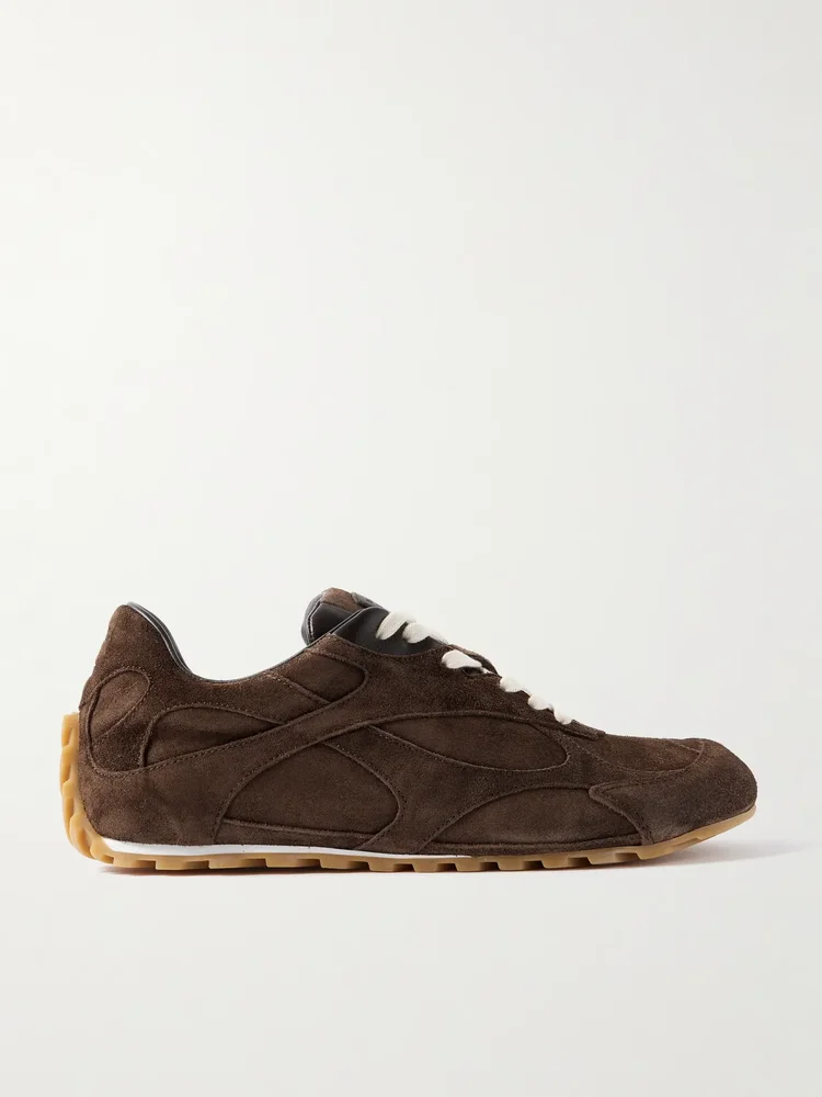 orbit flash leather trimmed suede sneakers