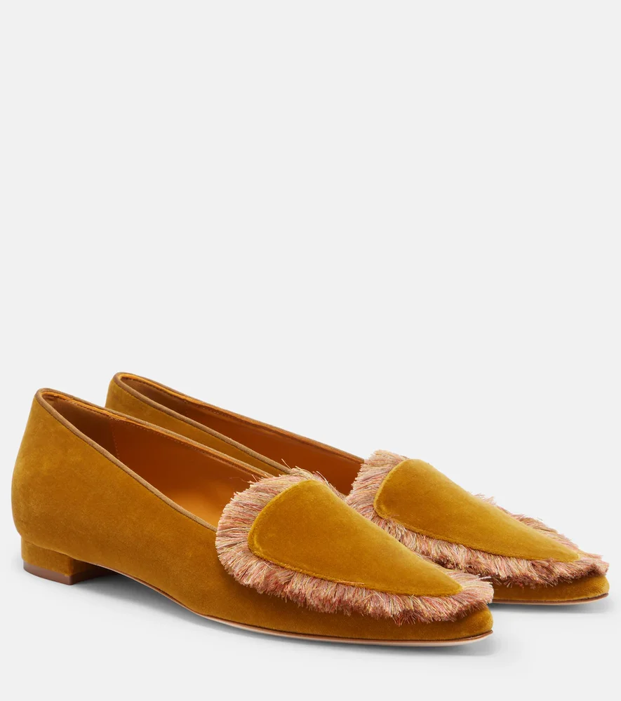 Agofran fringed velvet loafers