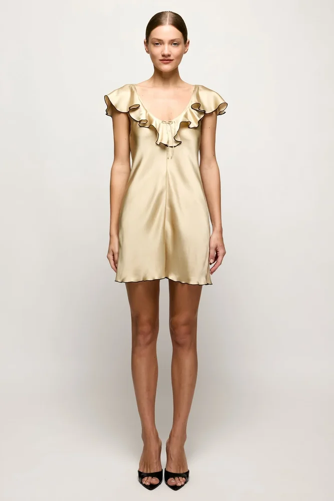 Scoop Neck Ruffle Mini