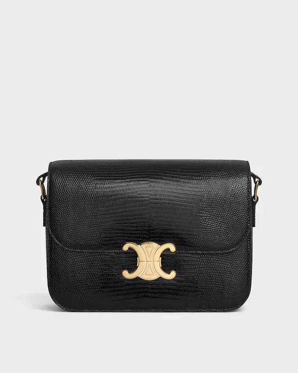 Classique Triomphe Bag in Lizard - Black