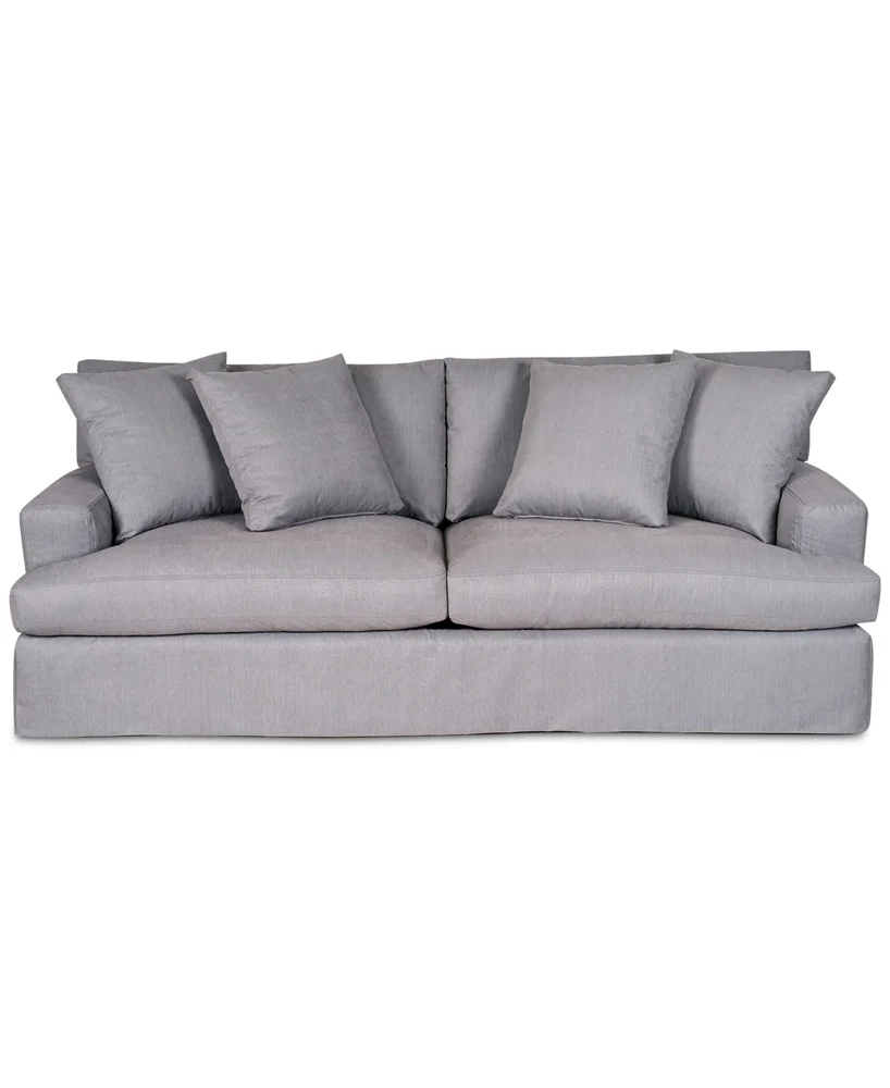 Brenalee 93-Inch Performance Fabric Slipcover Sofa with Four Pillows