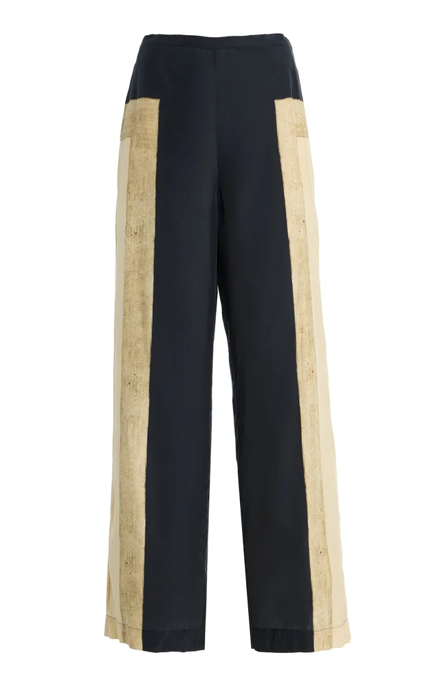Sona Silk Straight-Leg Pants