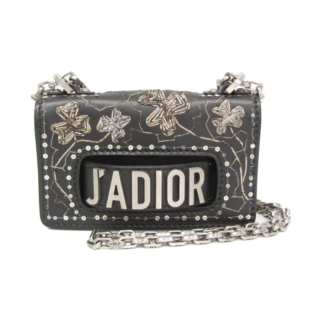 Pre-Owned J'Adior Flap Bag Embellished Leather Mini