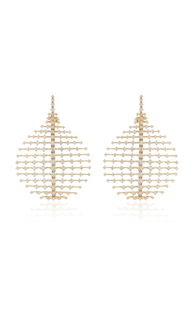 Medium Disco 18K Gold Diamond Earrings