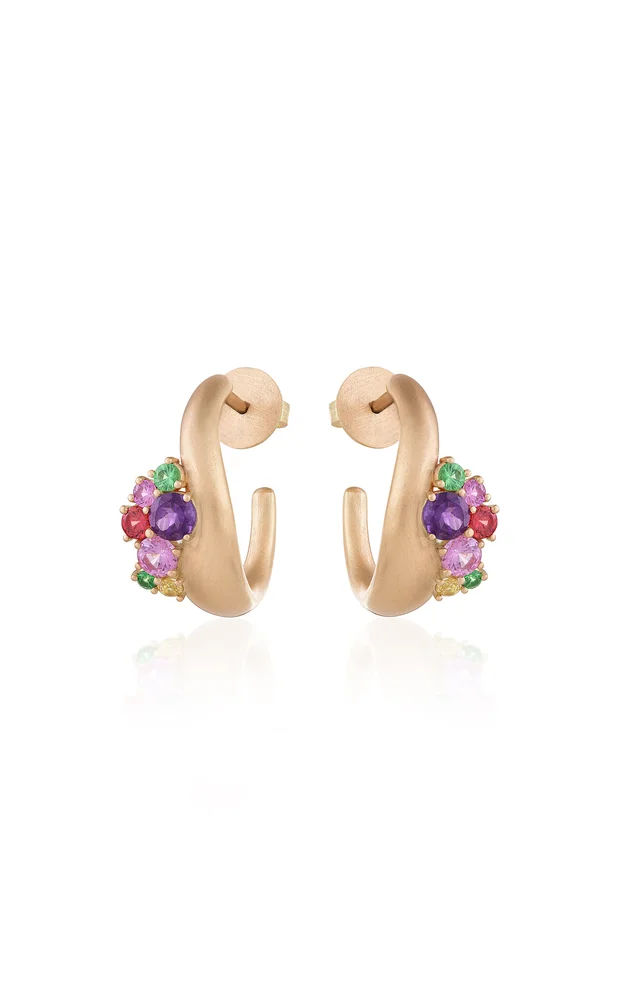 Dancing Joy 18K Yellow Gold Sapphire Earrings