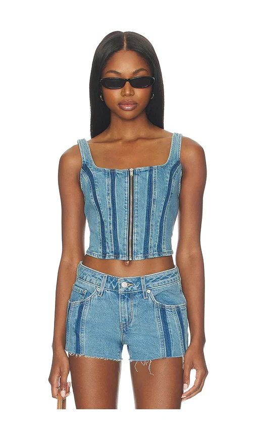 Seamed Zip Bustier