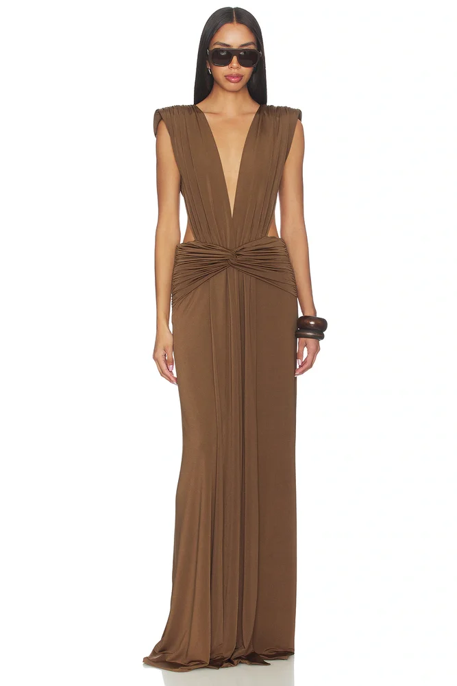 Glitch Orchid Soft Ribbed Maxi Dress