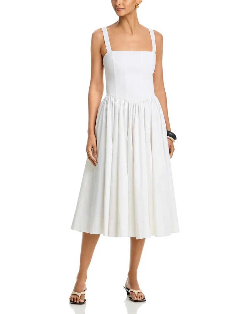 Sateen Flare Midi Dress