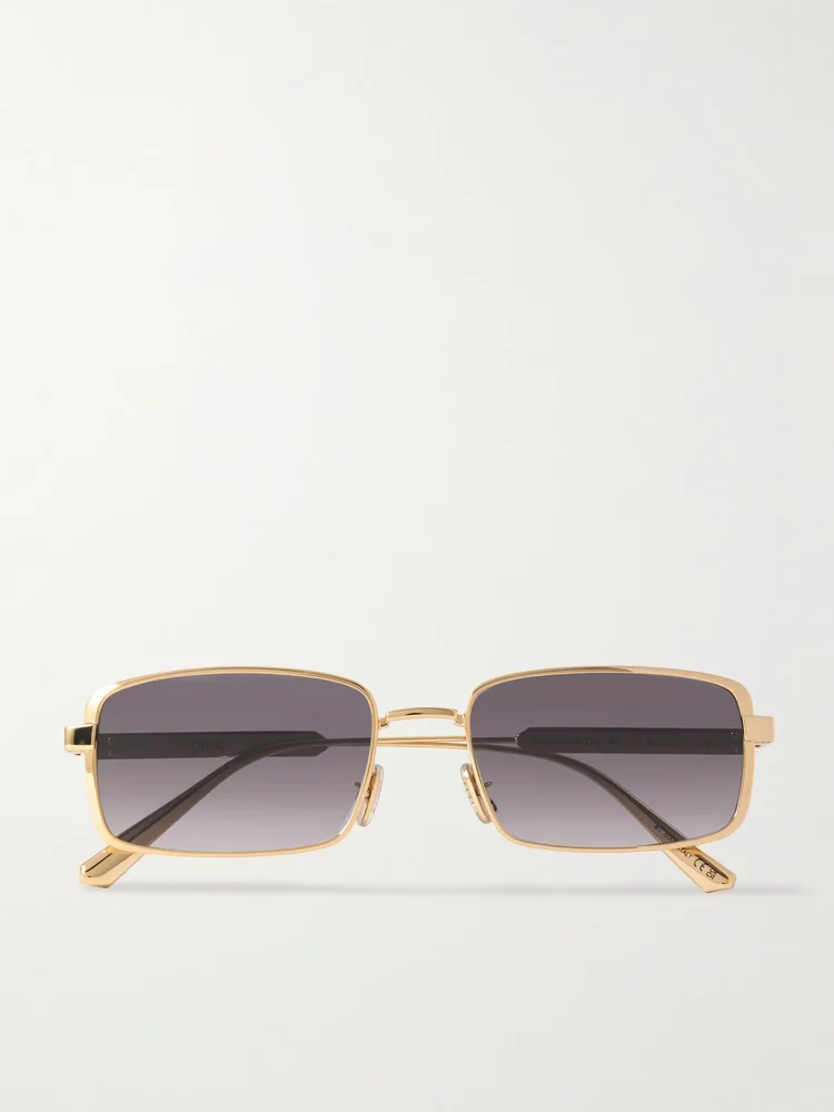 DiorCannage S2U rectangular-frame gold-tone sunglasses