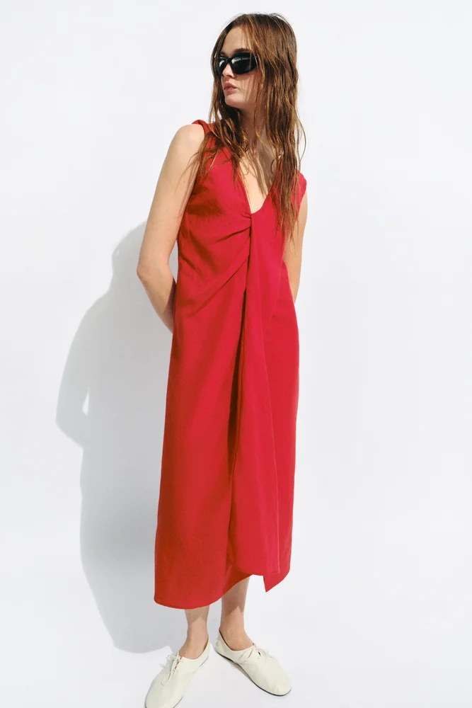 ZW Collection Gathered Midi Dress