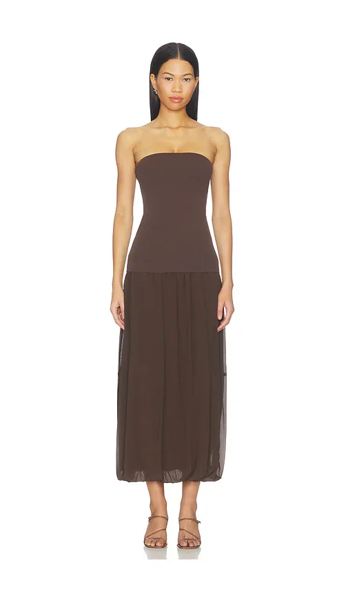 Strapless Balloon Hem Dress
