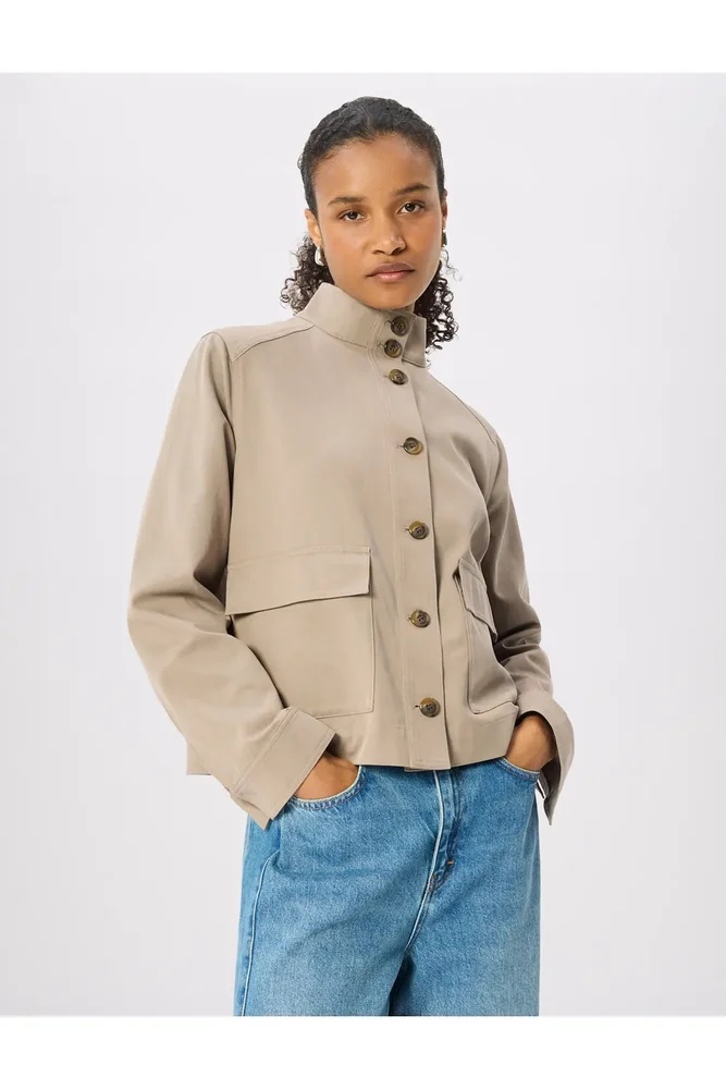 Funnel Neck Cotton Jacket