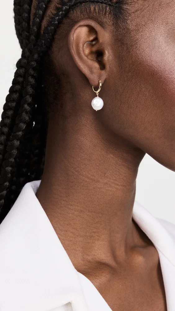 Reese Pearl Huggie Hoop Earrings