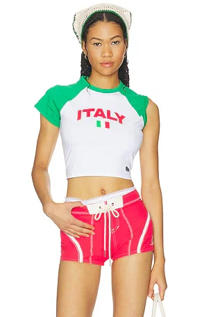 Italy Homerun Tee in Kelly & Green