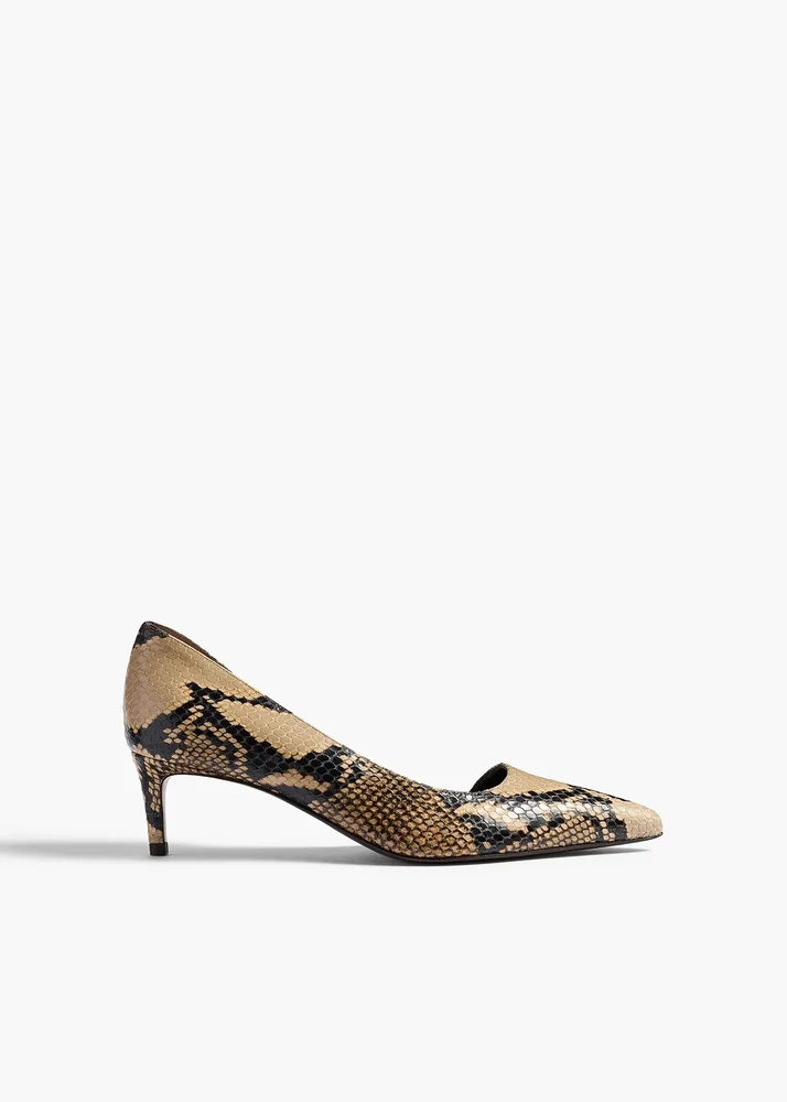 Jett D'Orsay Low Pump in Python-Embossed Taupe