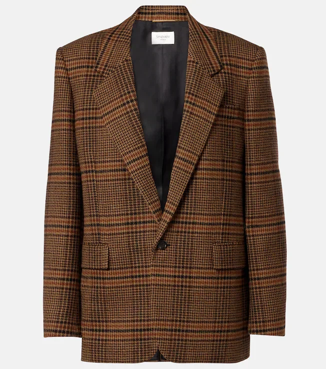 Checked wool blazer