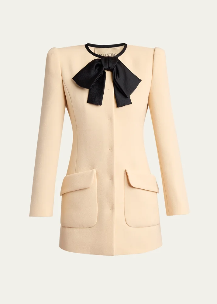 Tie-Neck Mini Blazer Dress