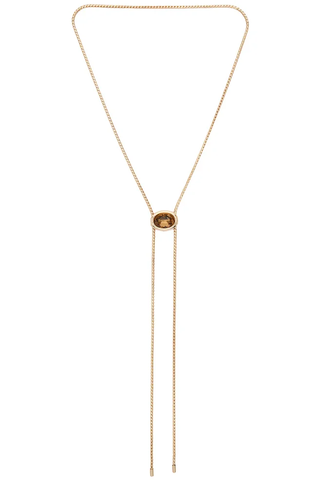 Crystal Bezel Bolo Necklace