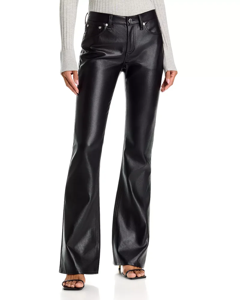 Kinsley Faux Leather Low Rise Bootcut Jeans