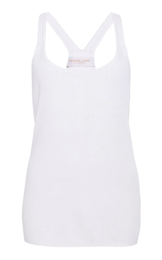 Ribbed Superfine Linen-Cotton Tank Top