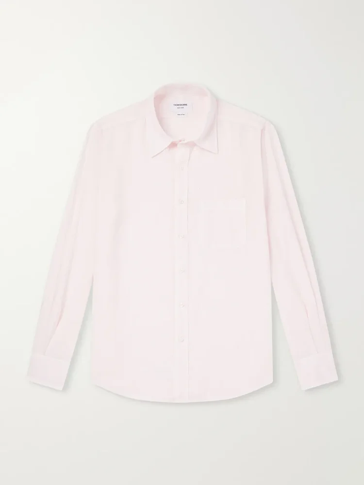 Button-Down Collar Garment-Dyed Linen Shirt