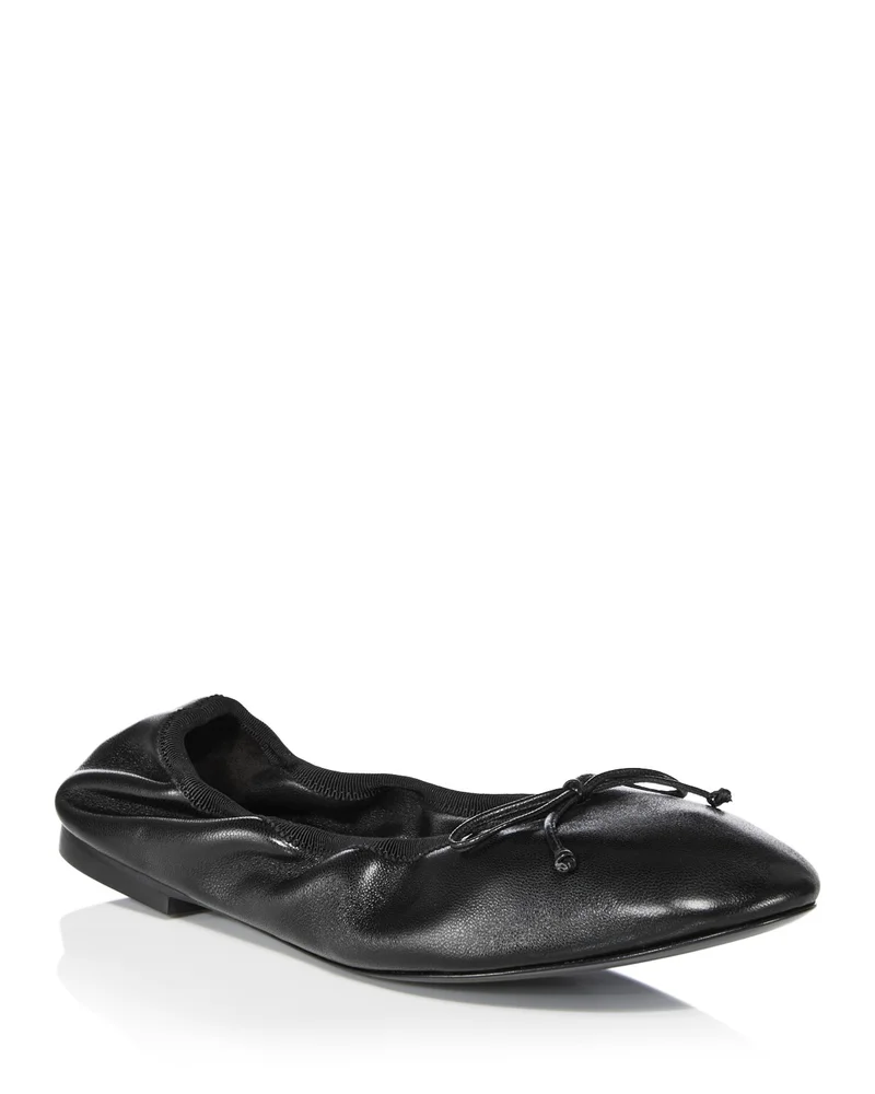 Nia Leather Ballet Flats in Black