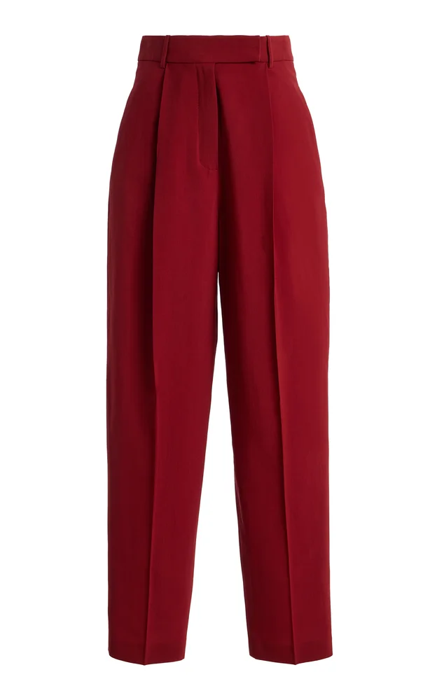 Daria Pleated Wool Tapered Trousers