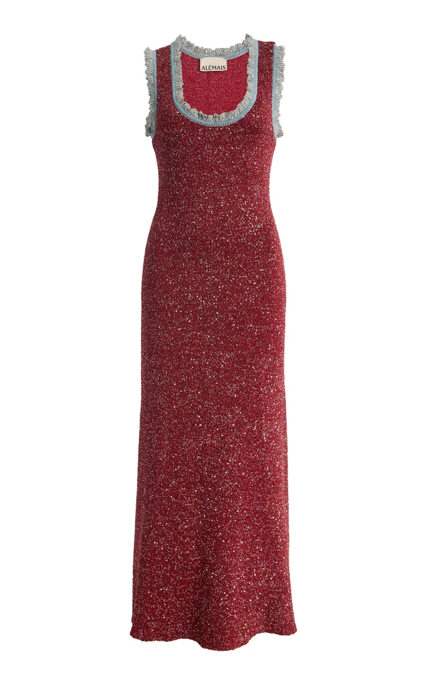 Sibela Sequined Knit Midi Dress