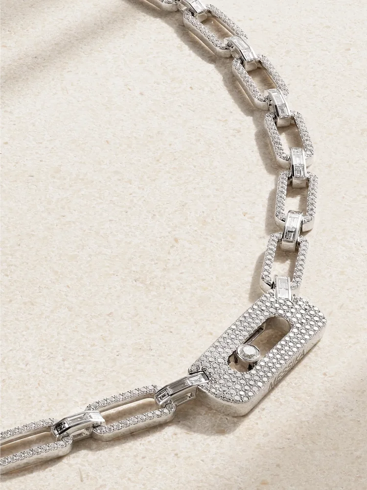 My Move 18-karat white gold diamond necklace